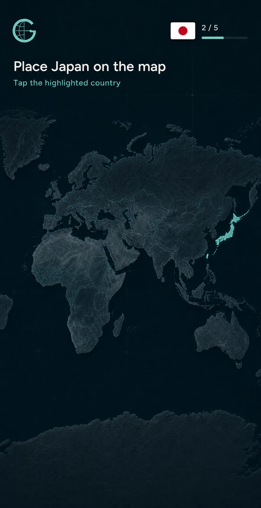 Map Guess quiz screen